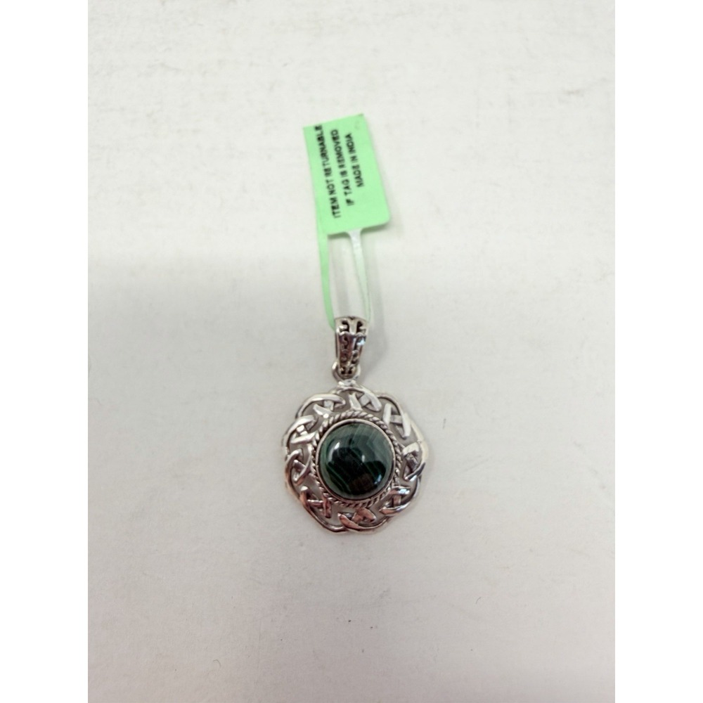 Shop LC African Malachite Sterling Silver Pendant without Chain 5.00 cts. 5089